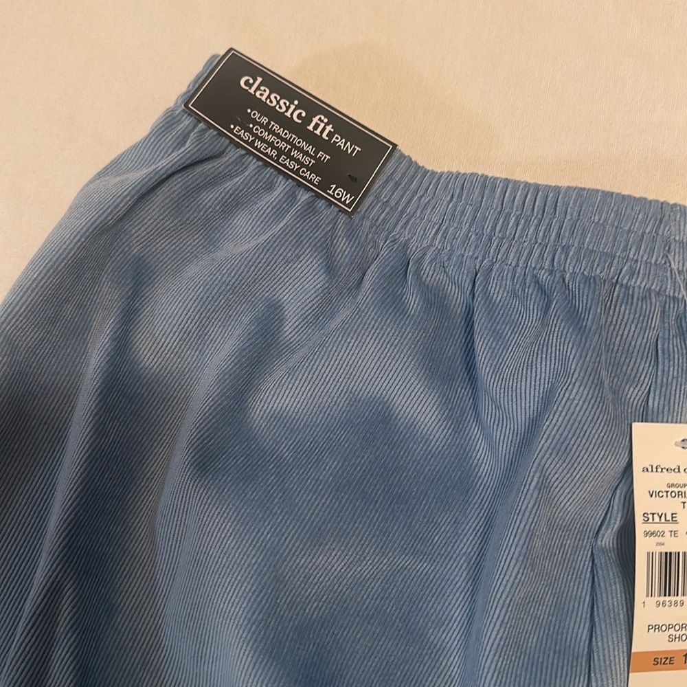 Alfred Dunner Classic Fit Blue Trousers Sz 16W - Picture 4 of 7
